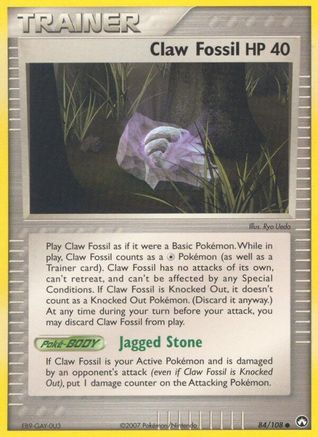 Claw Fossil 084/108 - Power Keepers Reverse Holofoil