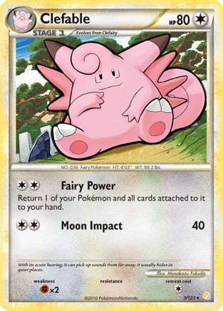 Clefable 003/123 - HeartGold SoulSilver Reverse Holofoil