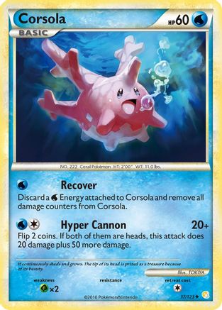 Corsola 037/123 - HeartGold SoulSilver Reverse Holofoil