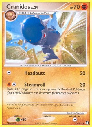 Cranidos 043/123 - Mysterious Treasures Reverse Holofoil