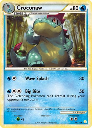 Croconaw 038/123 - HeartGold SoulSilver Reverse Holofoil