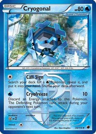Cryogonal (Team Plasma) 030/116 - Plasma Freeze Reverse Holofoil