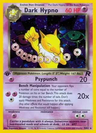 Dark Hypno 009/82 - Team Rocket 1st Edition Holofoil