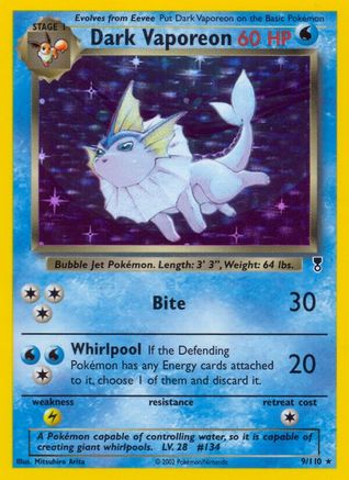 Dark Vaporeon 009/110 - Legendary Collection Reverse Holofoil