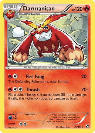 Darmanitan 025/114 - Black and White Reverse Holofoil