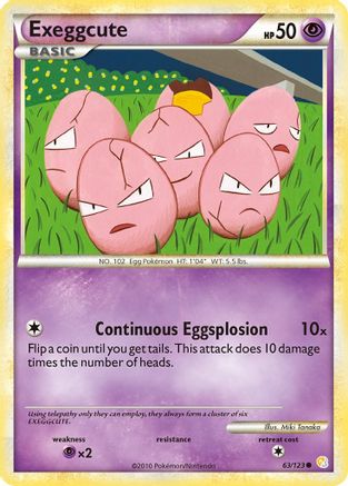 Exeggcute 063/123 - HeartGold SoulSilver Reverse Holofoil