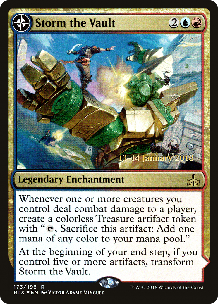 Storm the Vault // Vault of Catlacan (PRE-173S) - Rivals of Ixalan Promos: (compasslanddfc) Foil