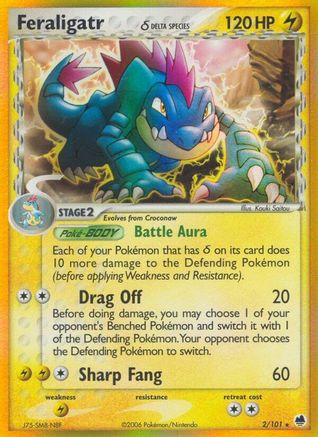 Feraligatr (Delta Species) 002/101 - Dragon Frontiers Holofoil