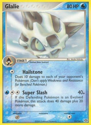 Glalie 013/106 - Emerald Reverse Holofoil