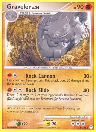 Graveler 051/123 - Mysterious Treasures Reverse Holofoil