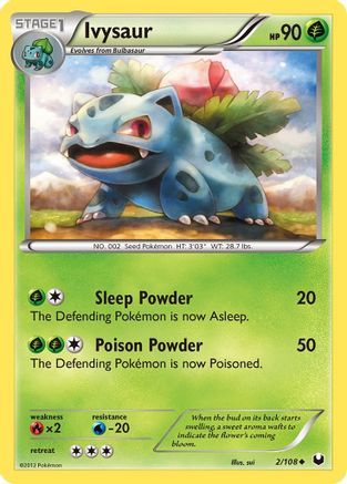 Ivysaur 002/108 - Dark Explorers Reverse Holofoil