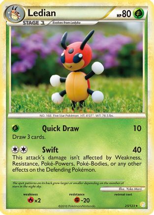 Ledian 025/123 - HeartGold SoulSilver Reverse Holofoil