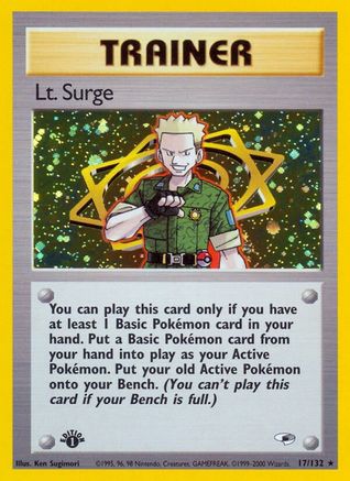 Lt. Surge 017/132 - Gym Heroes 1st Edition Holofoil