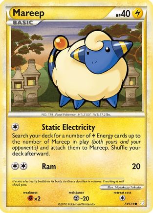Mareep 073/123 - HeartGold SoulSilver Reverse Holofoil