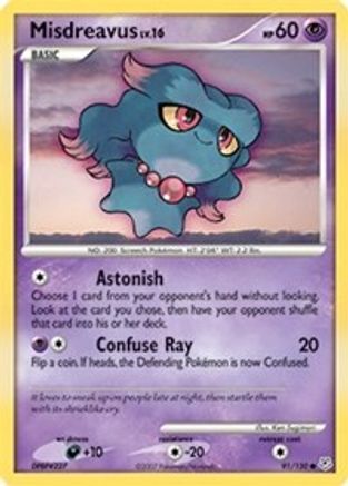 Misdreavus 091/130 - Diamond and Pearl Reverse Holofoil
