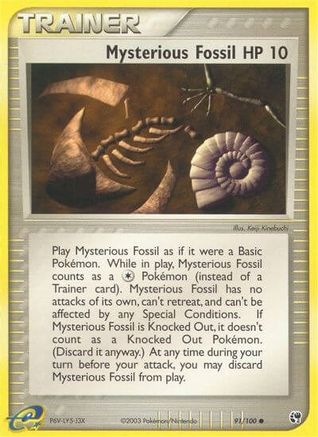 Mysterious Fossil 091/100 - Sandstorm Reverse Holofoil