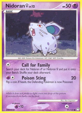 Nidoran F 091/123 - Mysterious Treasures Reverse Holofoil