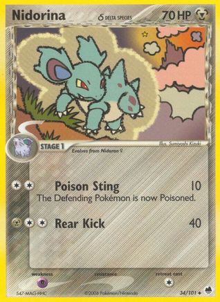 Nidorina (Delta Species) 034/101 - Dragon Frontiers Reverse Holofoil