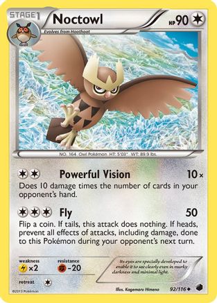 Noctowl 092/116 - Plasma Freeze Reverse Holofoil