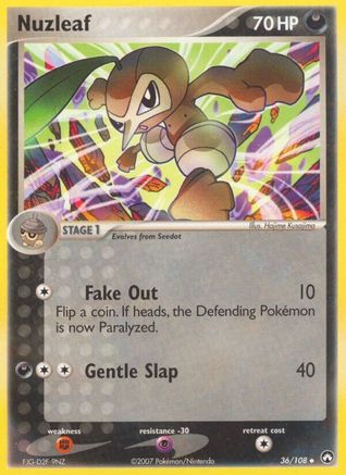 Nuzleaf 036/108 - Power Keepers Reverse Holofoil