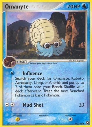 Omanyte 056/108 - Power Keepers Reverse Holofoil