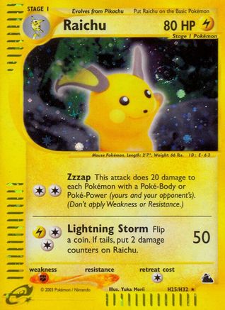 Raichu (H25) H25 - Skyridge - Holofoil