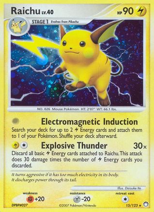Raichu 015/123 - Mysterious Treasures Holofoil