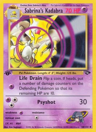 Sabrina's Kadabra 058/132 - Gym Challenge 1st Edition