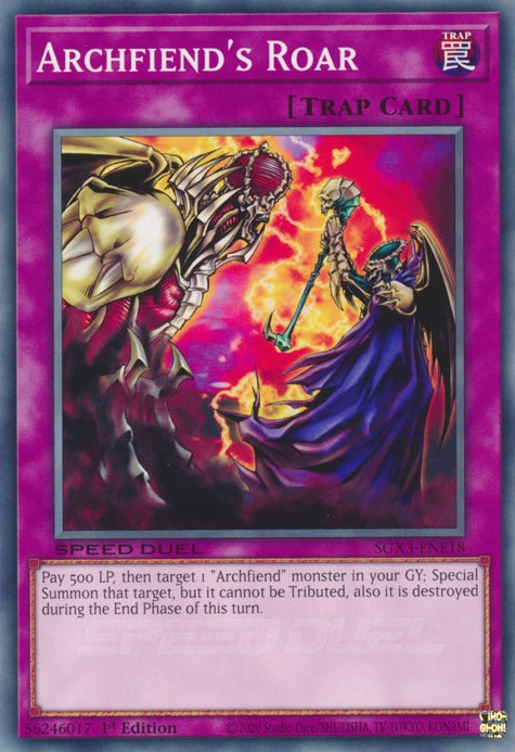 Archfiend's Roar (SGX3-ENE18) - Speed Duel GX: Duelists of Shadows 1st Edition