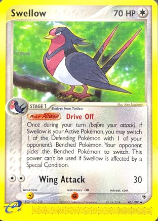 Swellow 046/109 - Ruby and Sapphire Reverse Holofoil