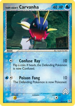 Team Aqua's Carvanha 047/95 - Team Magma vs Team Aqua Reverse Holofoil