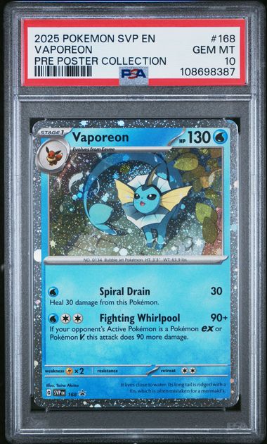 Vaporeon Promo SVP 168 PSA 10