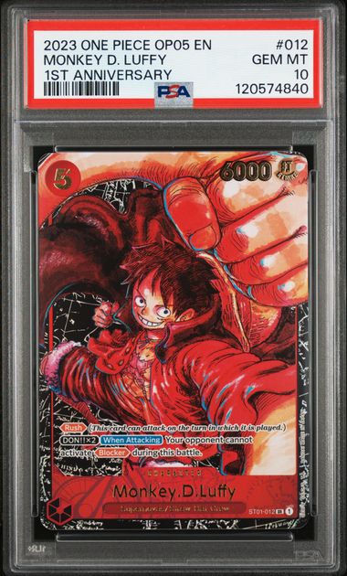Monkey.D.Luffy 1st Anniversary Awakening Of The New Era ST01-012 PSA 10
