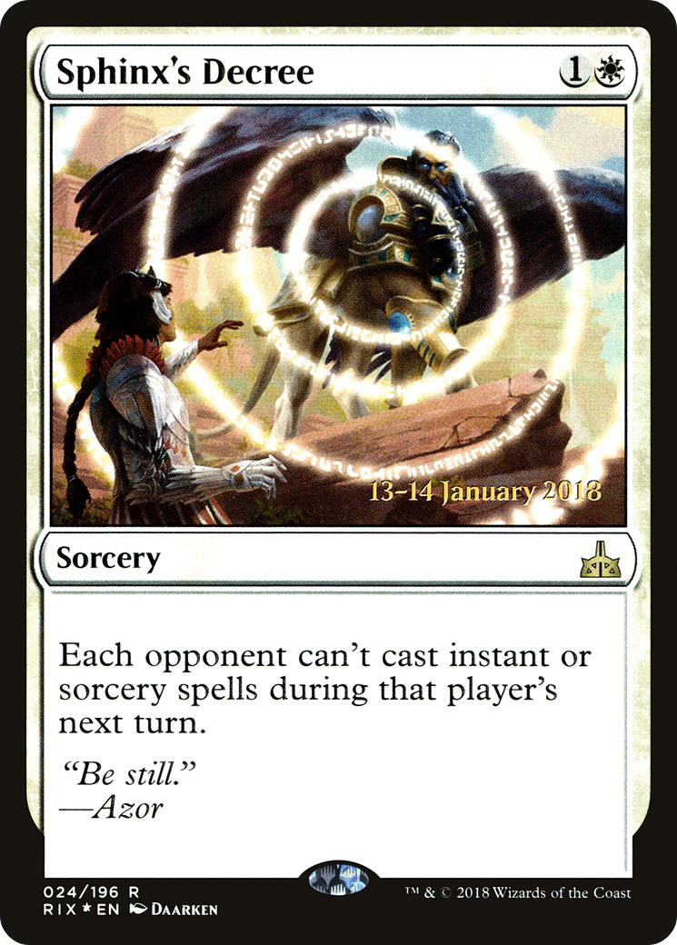 Sphinx's Decree (PRE-24S) - Rivals of Ixalan Promos Foil