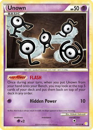 Unown 055/123 - HeartGold SoulSilver Reverse Holofoil