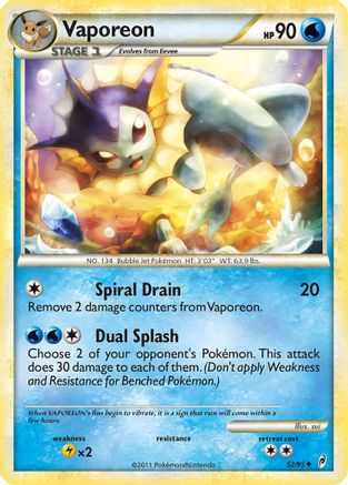 Vaporeon 052/95 - Call of Legends Reverse Holofoil