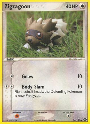 Zigzagoon 074 - Emerald - Reverse Holofoil