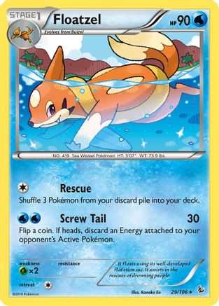 Floatzel 029/106 - XY Flashfire Reverse Holofoil