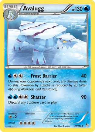 Avalugg 031/106 - XY Flashfire Reverse Holofoil