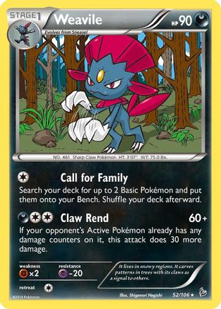 Weavile 052/106 - XY Flashfire