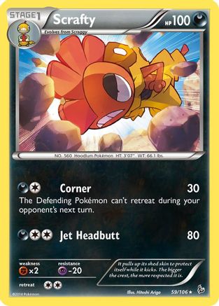 Scrafty 059/106 - XY Flashfire Reverse Holofoil