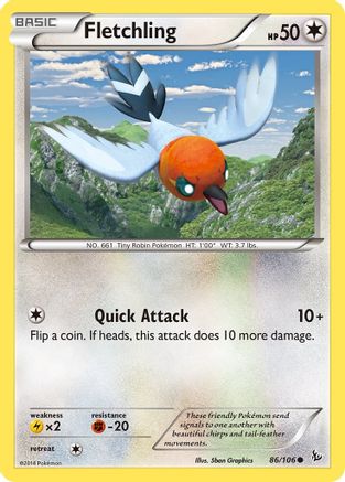 Fletchling 086/106 - XY Flashfire Reverse Holofoil
