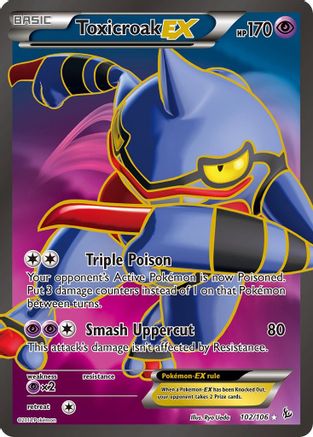Toxicroak EX (Full Art) 102/106 - XY Flashfire Holofoil