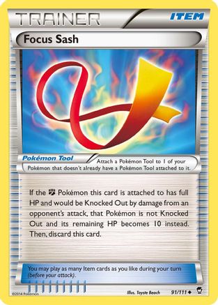 Focus Sash 091/111 - XY Furious Fists