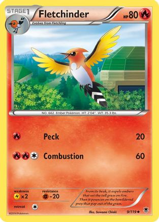 Fletchinder 009/119 - XY Phantom Forces Reverse Holofoil