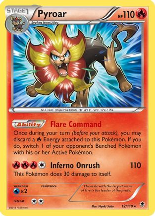 Pyroar 012/119 - XY Phantom Forces Reverse Holofoil