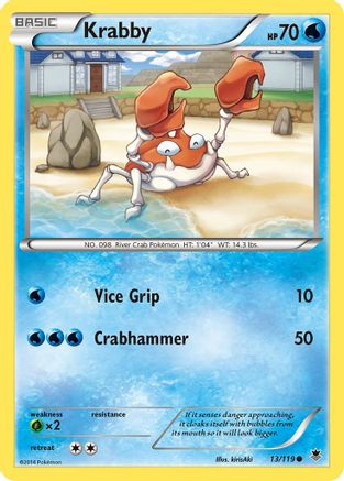 Krabby 013/119 - XY Phantom Forces Reverse Holofoil