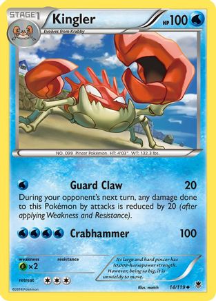 Kingler 014/119 - XY Phantom Forces Reverse Holofoil