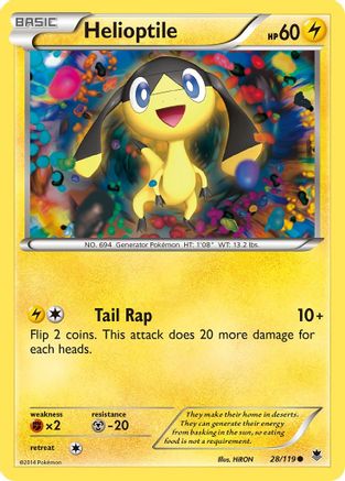 Helioptile 028/119 - XY Phantom Forces Reverse Holofoil