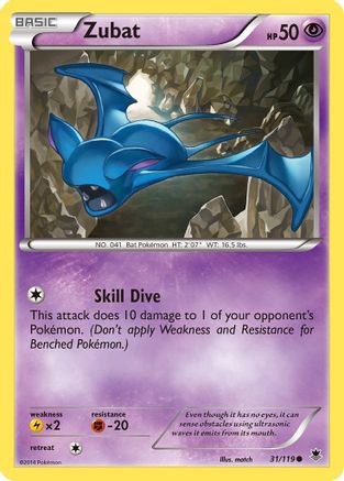 Zubat 031/119 - XY Phantom Forces Reverse Holofoil